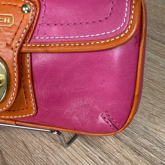 Coach 65th Anniversary Legacy Pink and Orange Wristlet Jewelry Bag - Picture 2 of 16